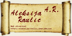 Aleksija Raulić vizit kartica